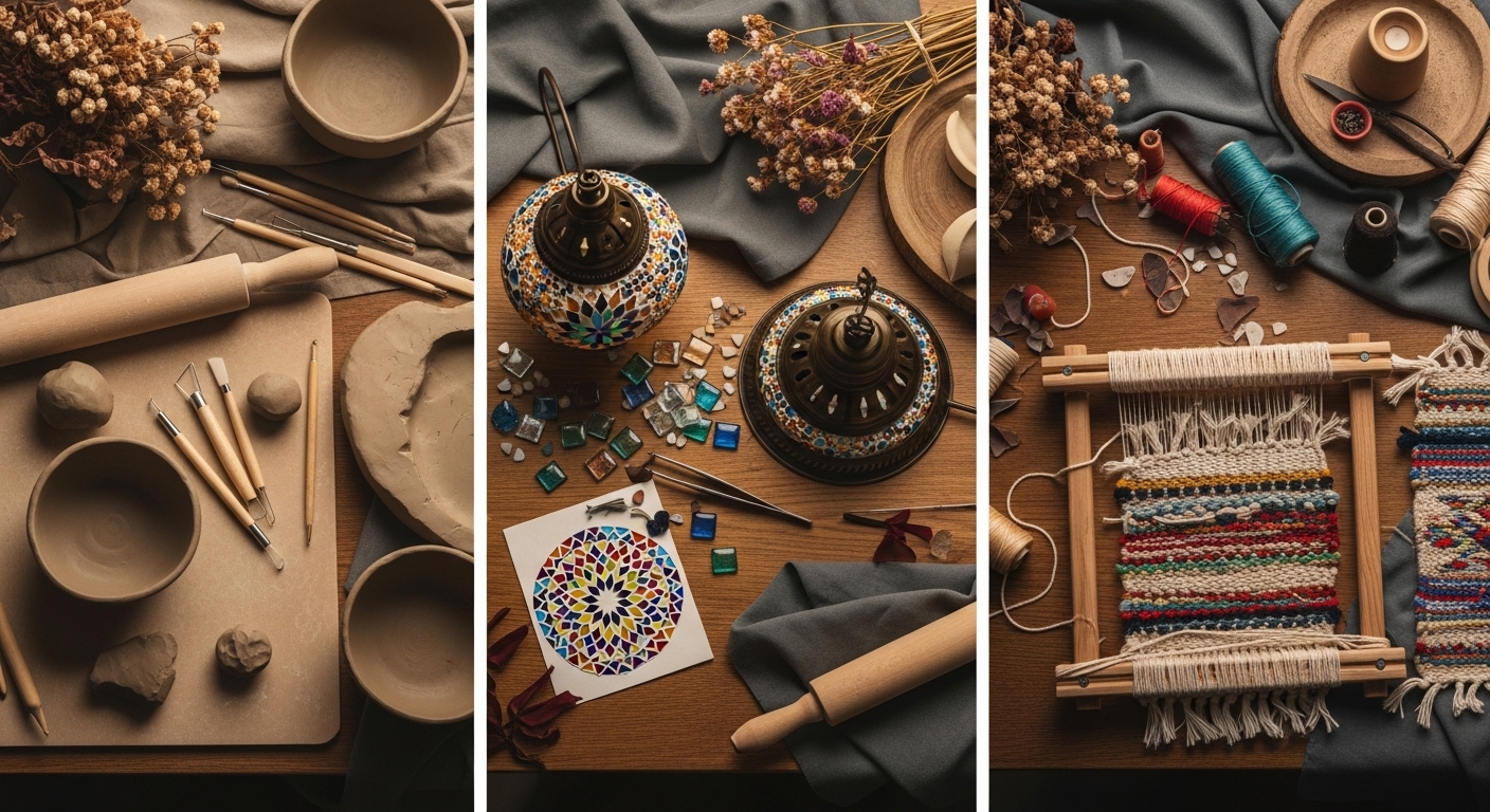 Minimal pottery workspace